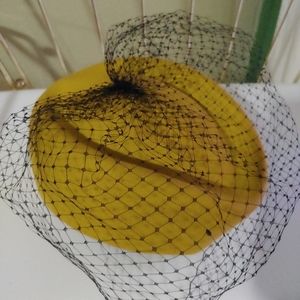 Vintage miss bierner felt hat with birdcage veil